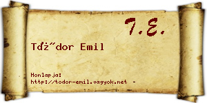 Tódor Emil névjegykártya